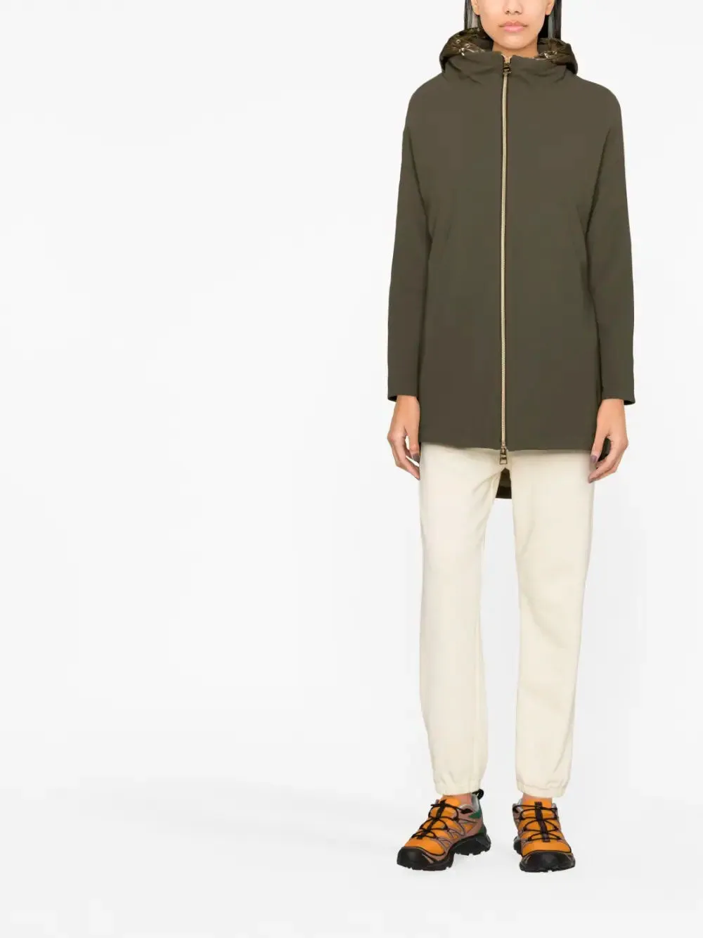 Laminar hooded parka coat