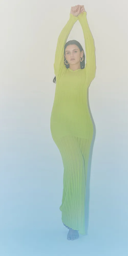 Line Up Knit Maxi Dress