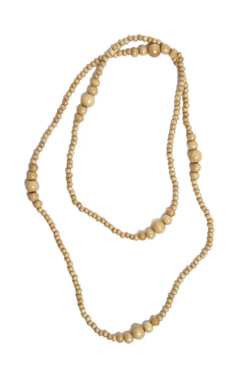 Long Bead Necklace Natural