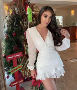 Long Sleeve evening party short prom dress    fg4599