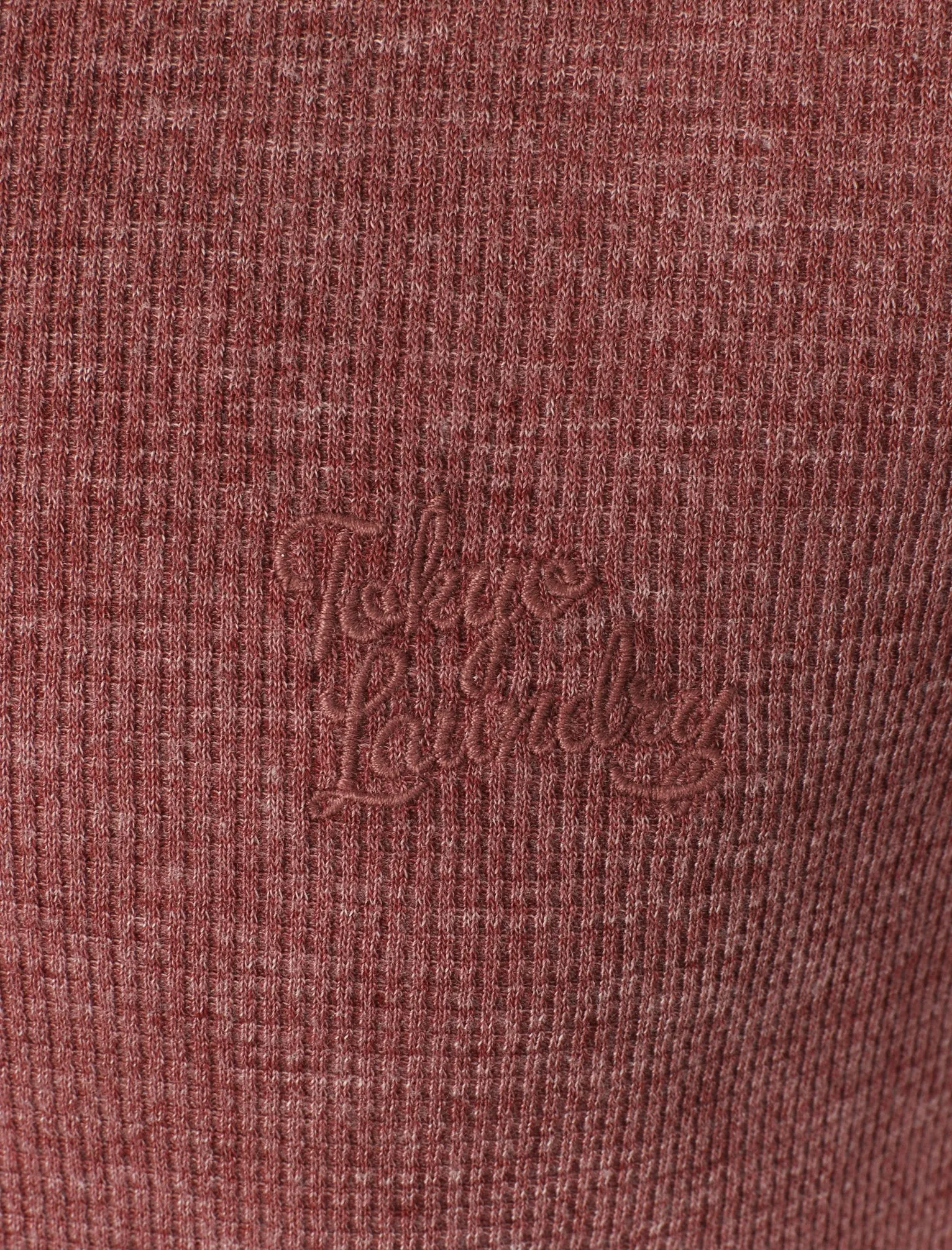 Ludgate Waffle Burnout Henley T-Shirt In Oxblood - Tokyo Laundry