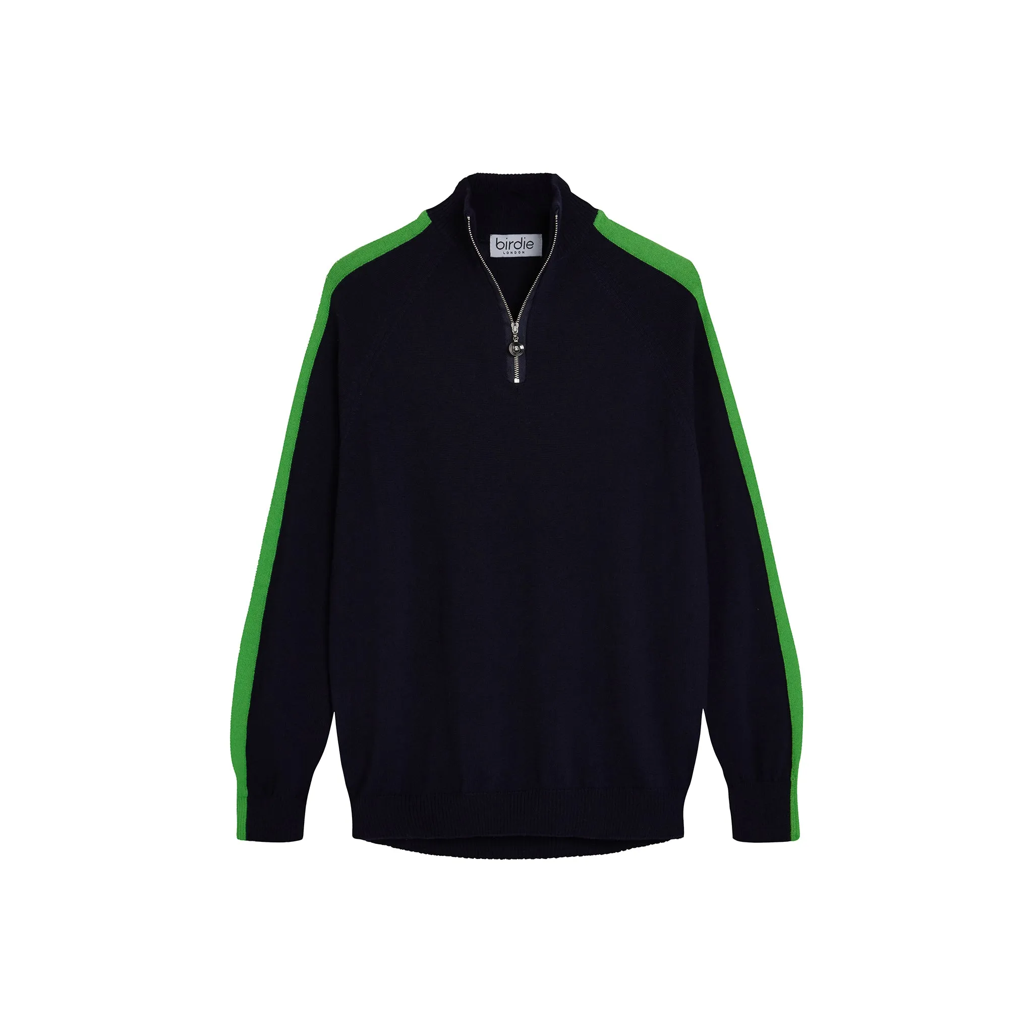 Mens Birdie 10 zip Jumper in Navy & Green
