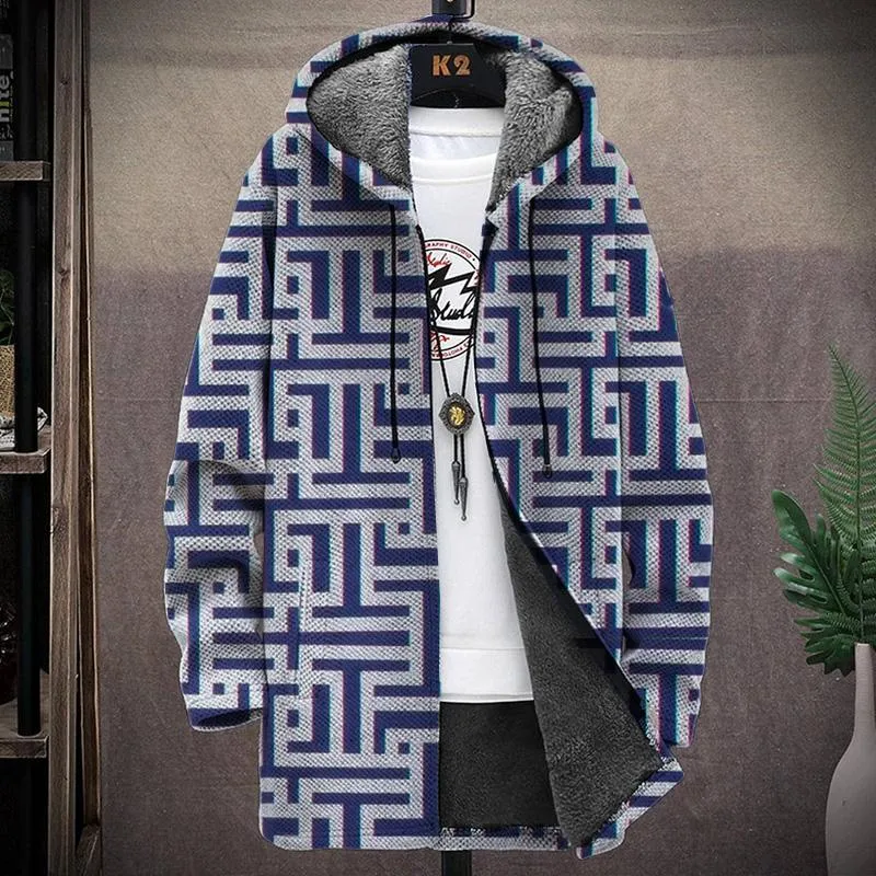 MEN'S PRINTED HOODED FLEECE JACKET 28087962YM