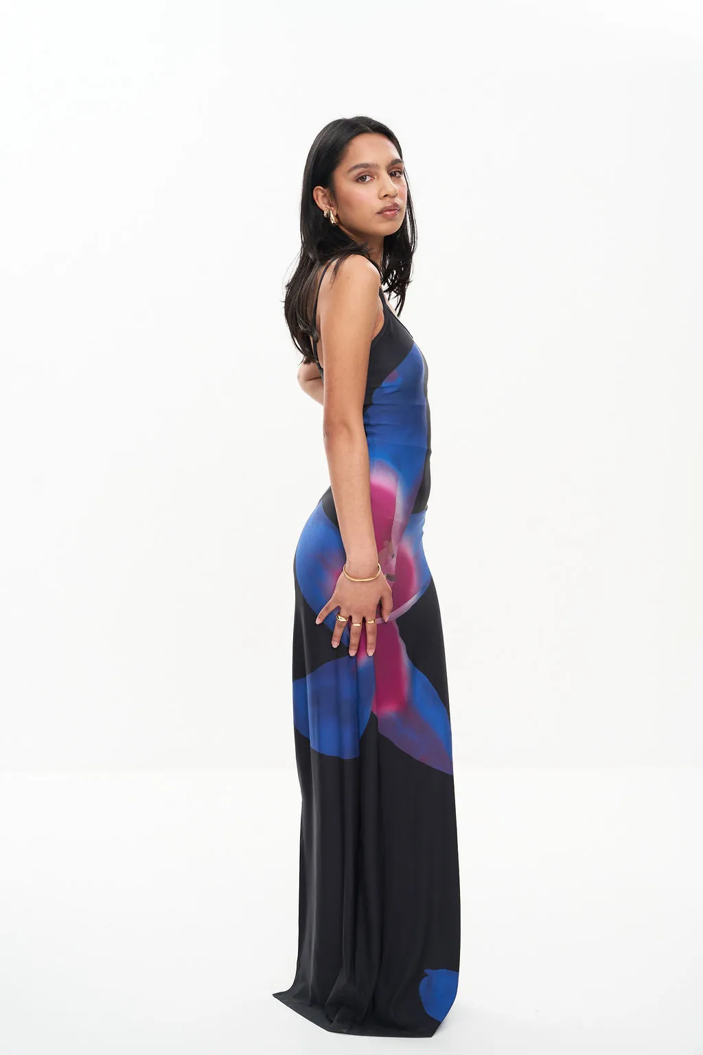 MIDNIGHT LILY SLIP DRESS