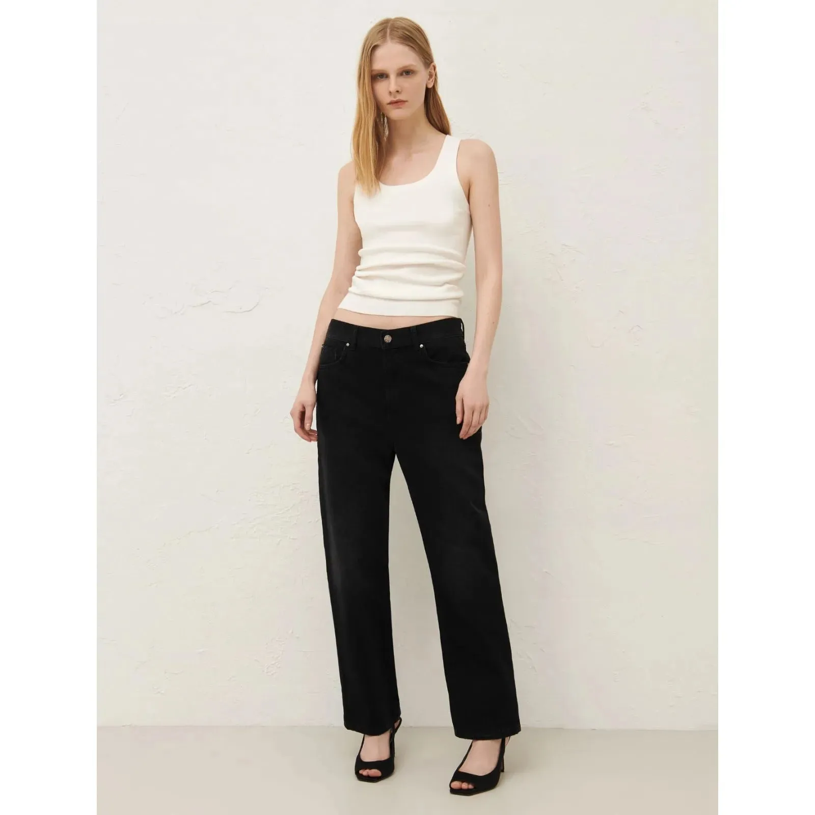 MOM 100% Cotton Jeans Black