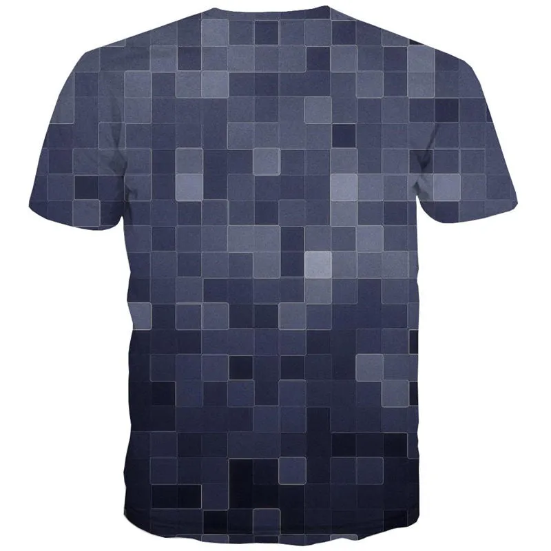 Mosaic plaid texture shirts special texture 3D tshirt men art costume Casual different