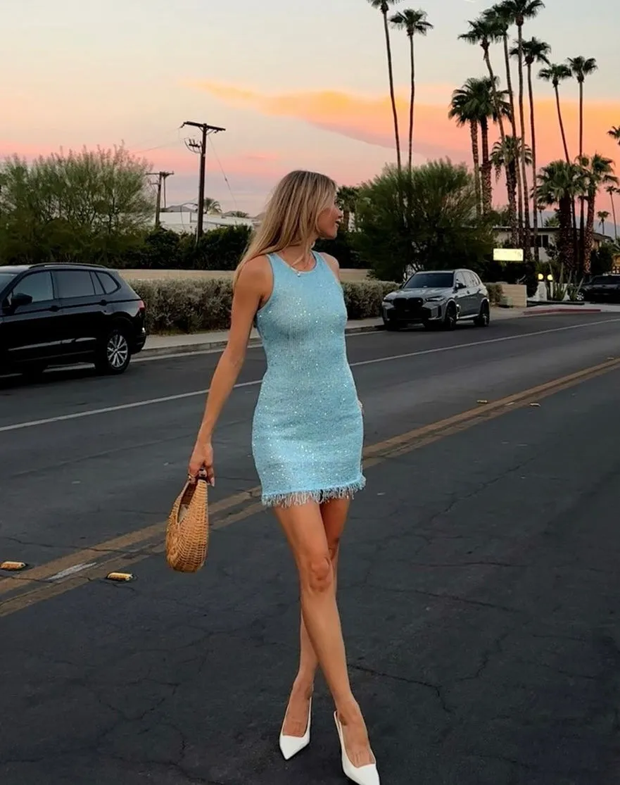 Natalia Mini Dress - Blue