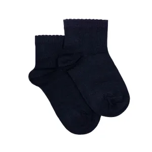 Navy Short Socks Perle