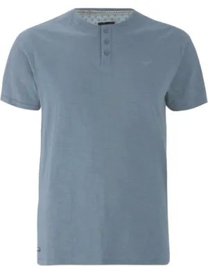 Oliver Cotton Slub Henley T-Shirt in Denim