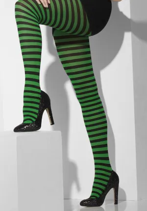 Opaque Tights, Green & Black