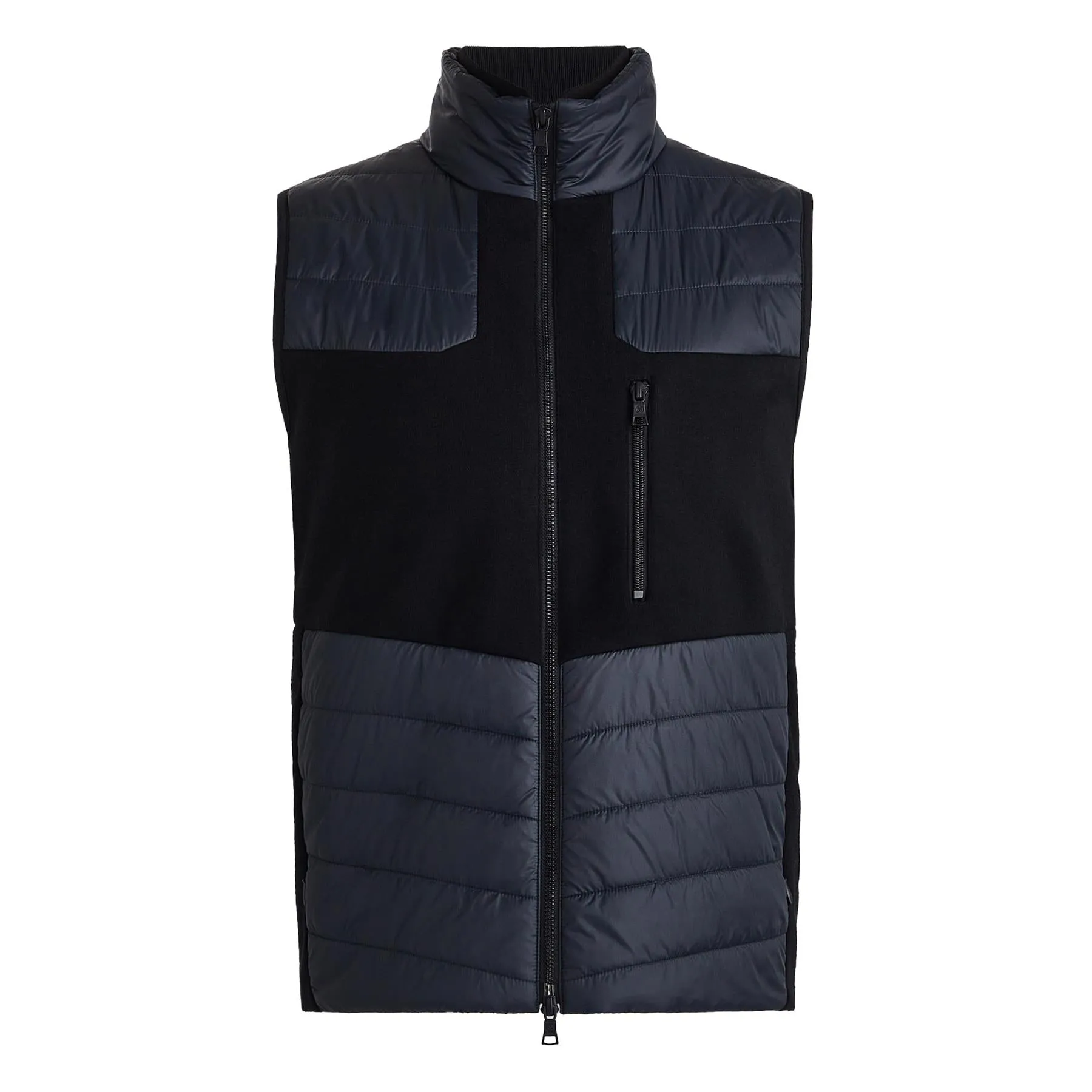 Pixelated Skull & T'S Merino Wool Full Zip Vest Onyx - AW23