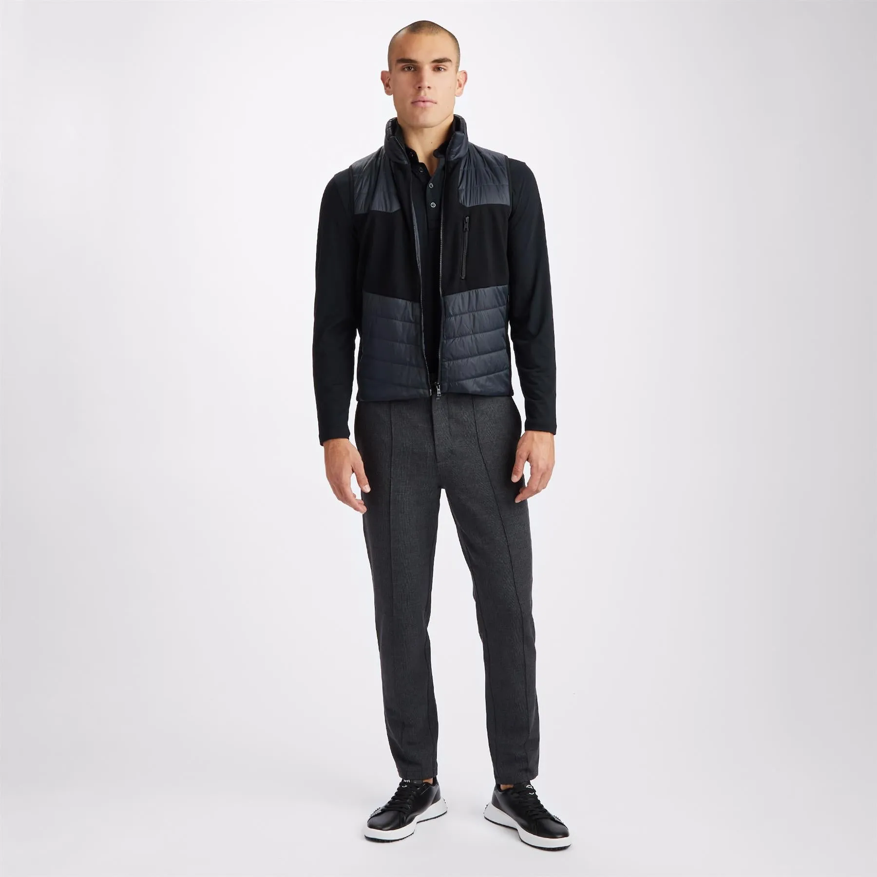 Pixelated Skull & T'S Merino Wool Full Zip Vest Onyx - AW23