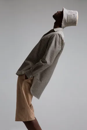 popover with collar in riviera stripe : onyx/ivory