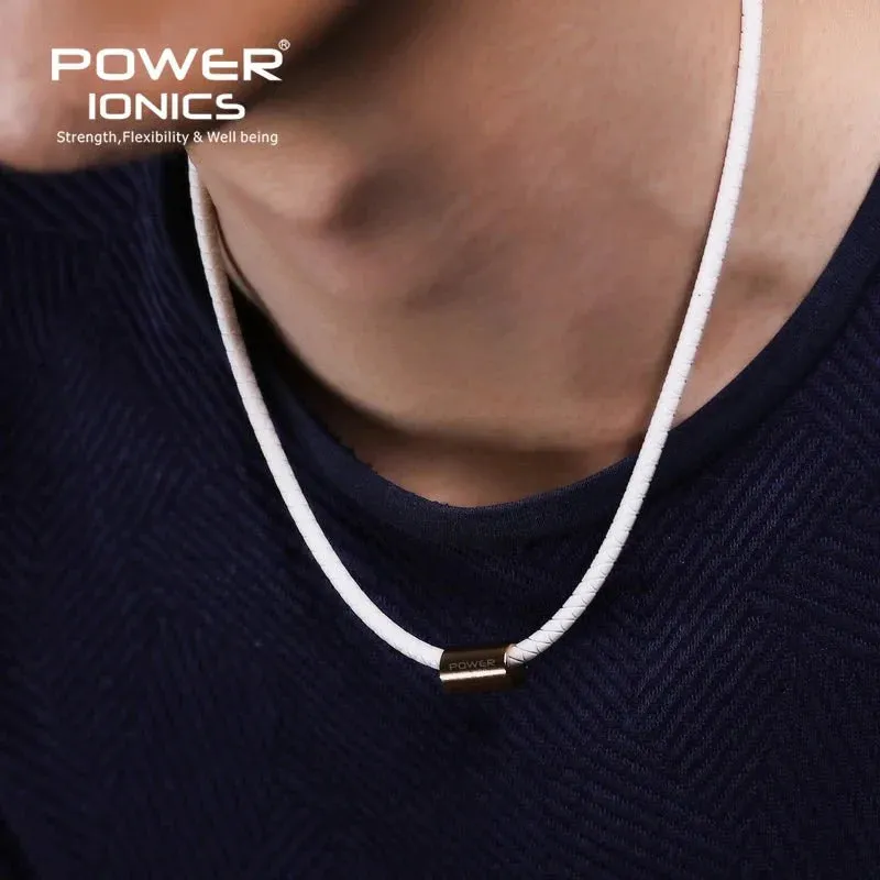 Power Ionics Titanium Bio Silicone Necklace – 3000 Anions, Health Boosting Sports Pendant for Women & Men