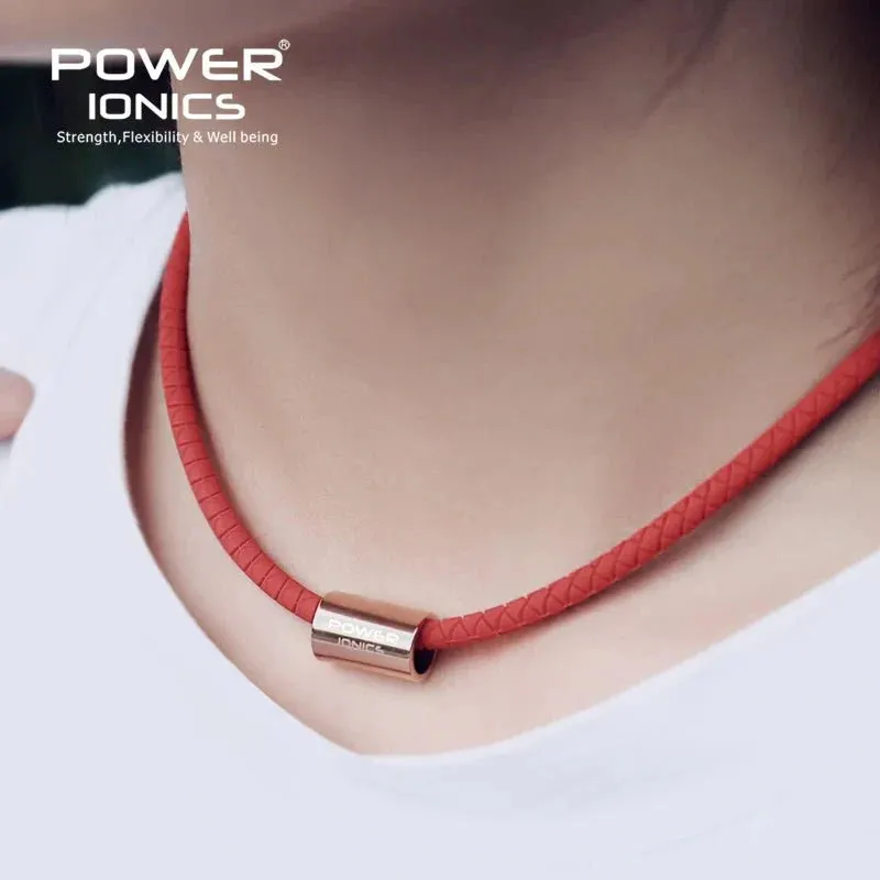 Power Ionics Titanium Bio Silicone Necklace – 3000 Anions, Health Boosting Sports Pendant for Women & Men