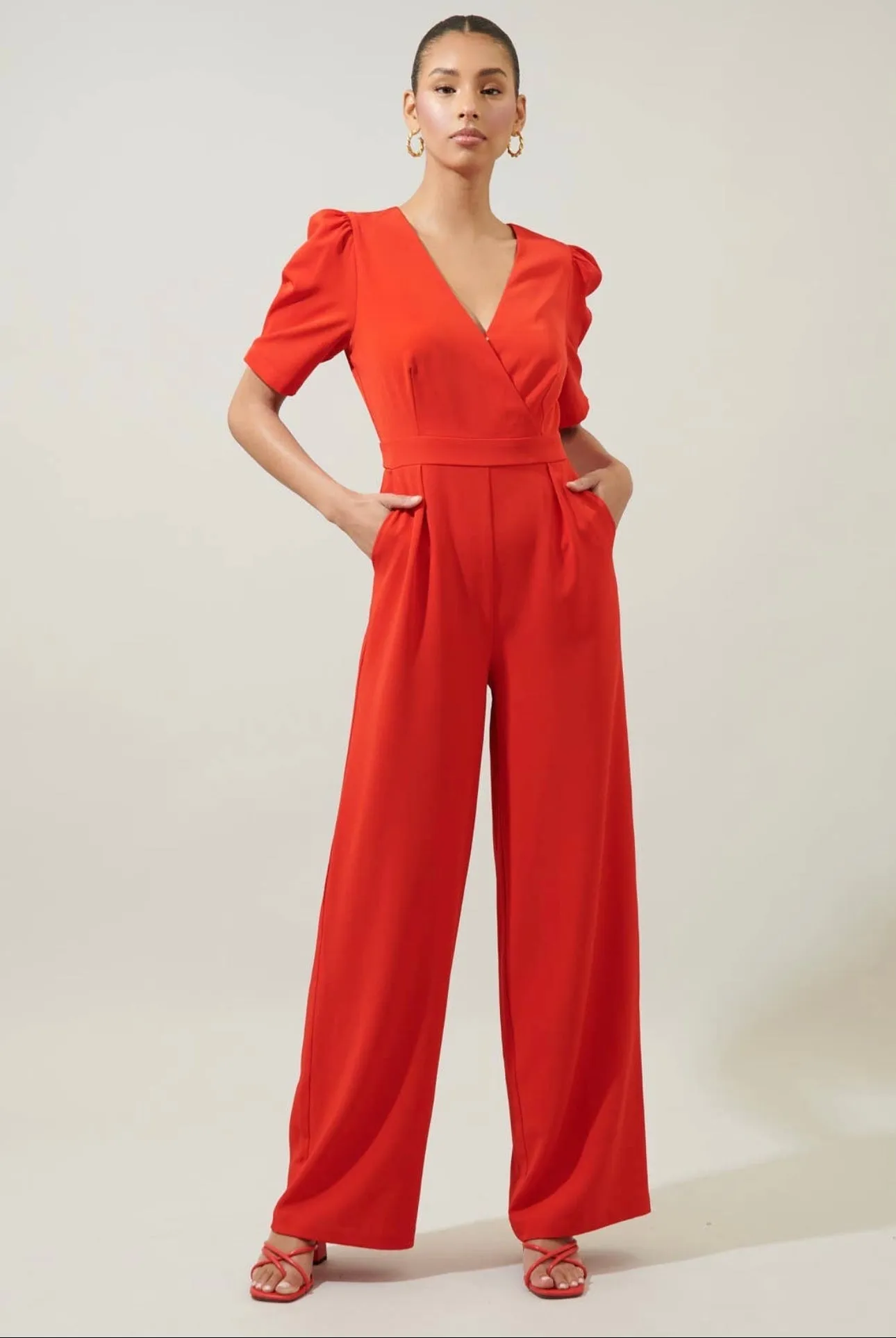 Reba Red Jumpsuit