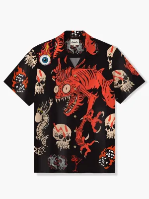 Retro Halloween Fusion Cotton Camp Shirt