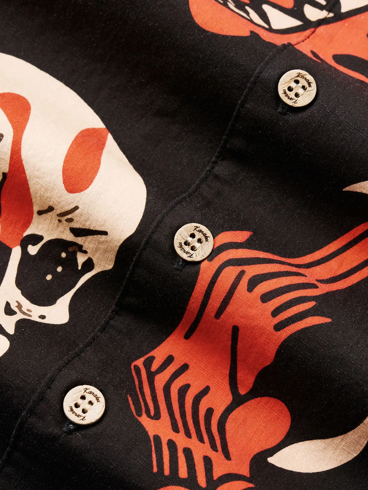 Retro Halloween Fusion Cotton Camp Shirt