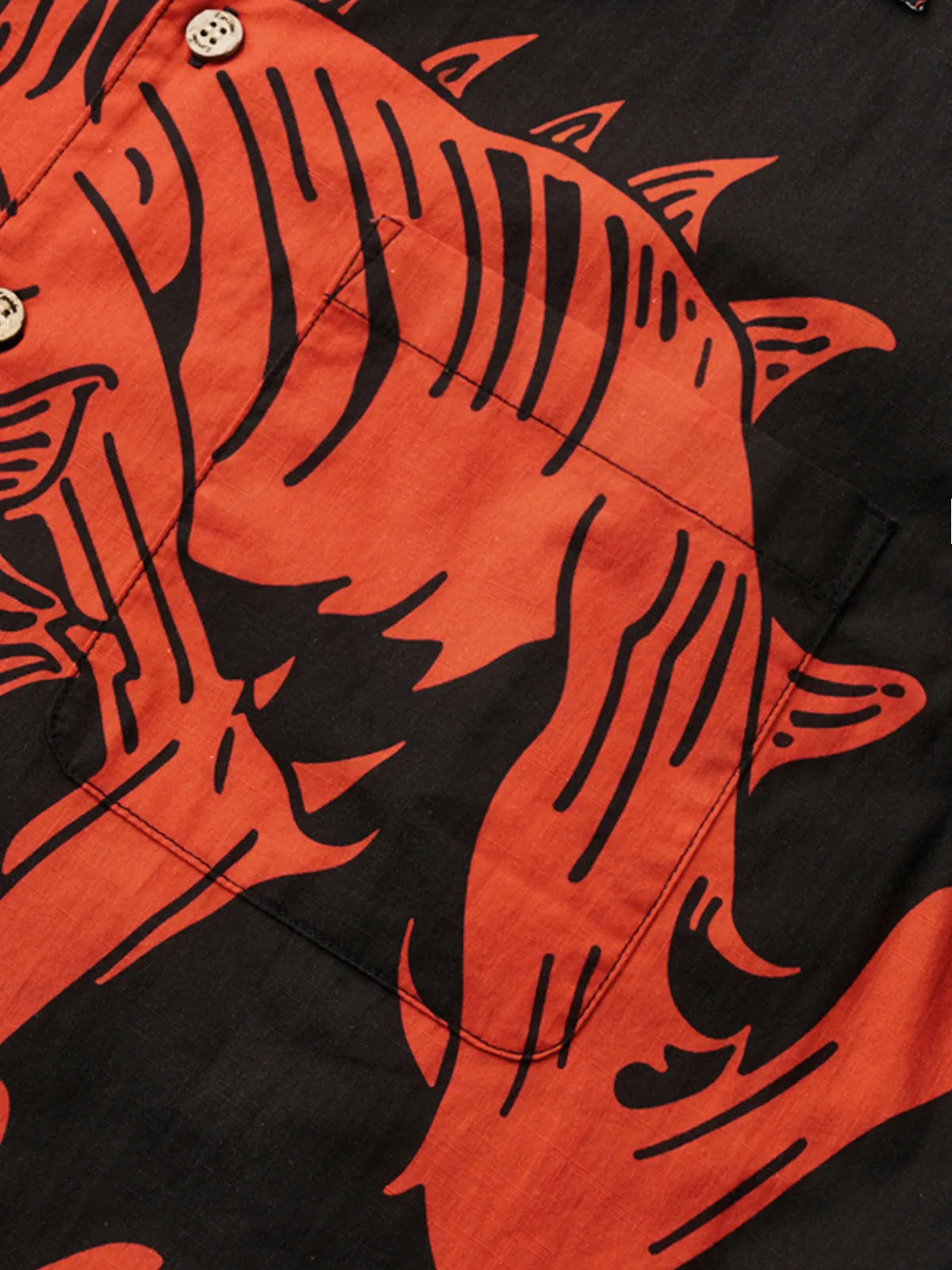 Retro Halloween Fusion Cotton Camp Shirt
