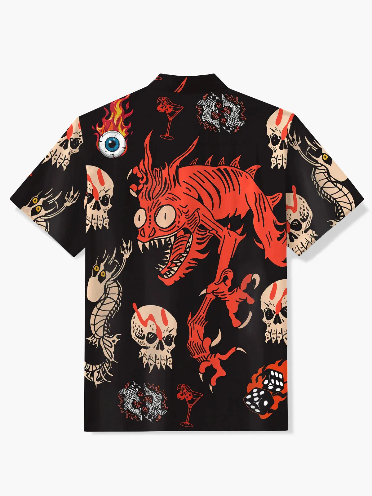 Retro Halloween Fusion Cotton Camp Shirt