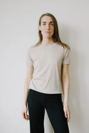 rib t-shirt - genevraa - sandstone melange
