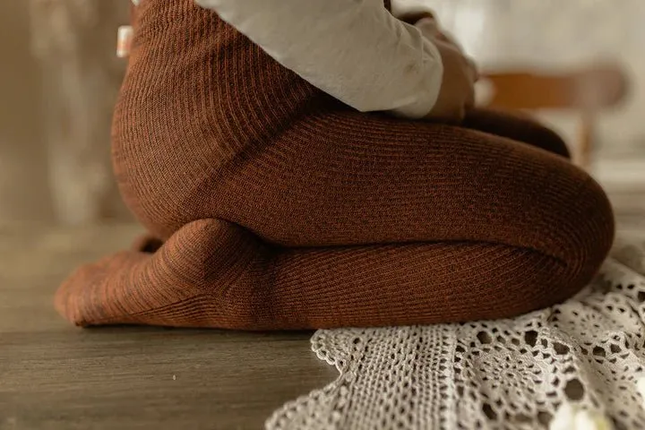 Silly Silas: Footed Tights - Spicy Chai