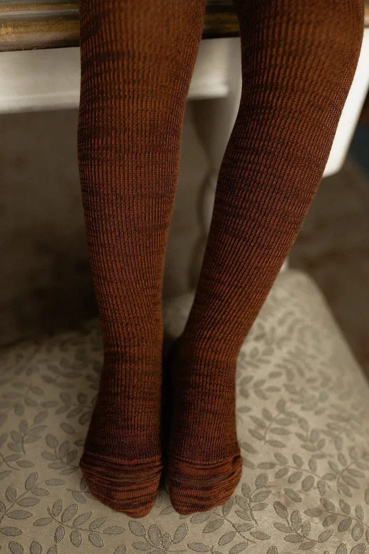 Silly Silas: Footed Tights - Spicy Chai