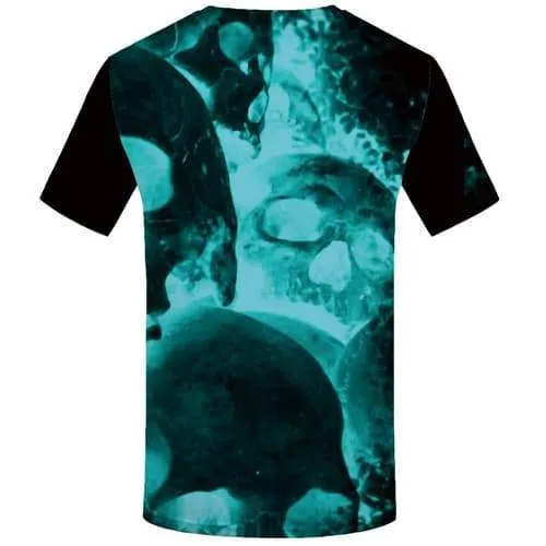 Skull T shirts Men Skeleton Tshirts Casual Punk Shirt Print Gothic Tshirt Anime Short Sleeve Hip hop Men Tee Top Slim Rock