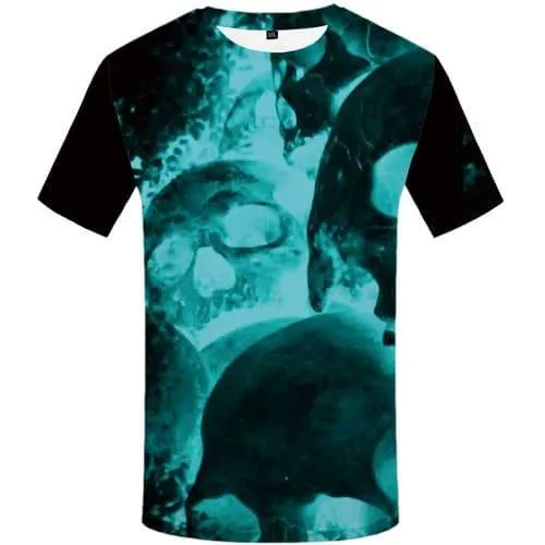 Skull T shirts Men Skeleton Tshirts Casual Punk Shirt Print Gothic Tshirt Anime Short Sleeve Hip hop Men Tee Top Slim Rock