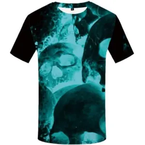 Skull T shirts Men Skeleton Tshirts Casual Punk Shirt Print Gothic Tshirt Anime Short Sleeve Hip hop Men Tee Top Slim Rock