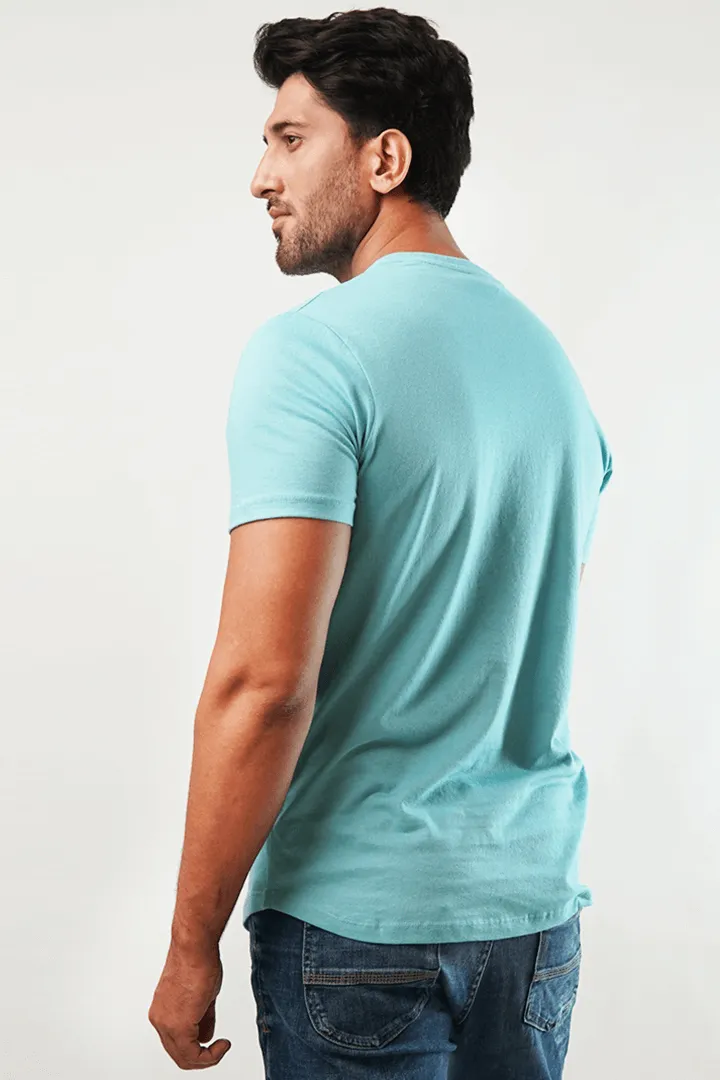 Sky Short Sleeve Henley T-Shirt