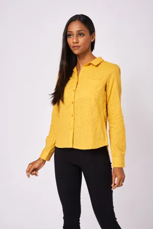 Soft Mustard Polka-dot Shirt
