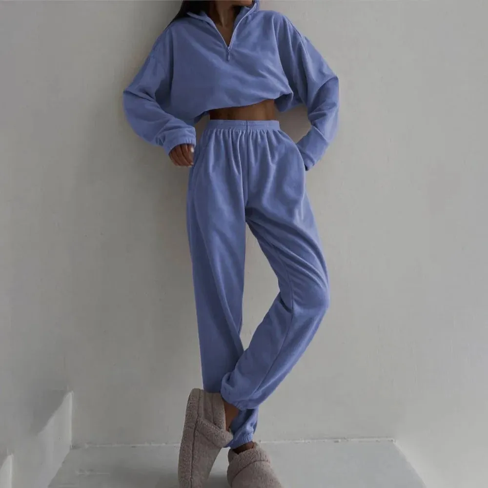 Terry Blend Half-Zipper Tracksuit