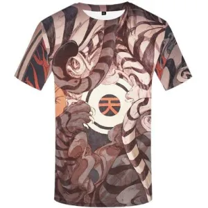 Tiger T shirts Men Animal T-shirts 3d Yinyang Tshirts Casual Gothic Tshirts Novelty Short Sleeve Full Print Men women Tee Top