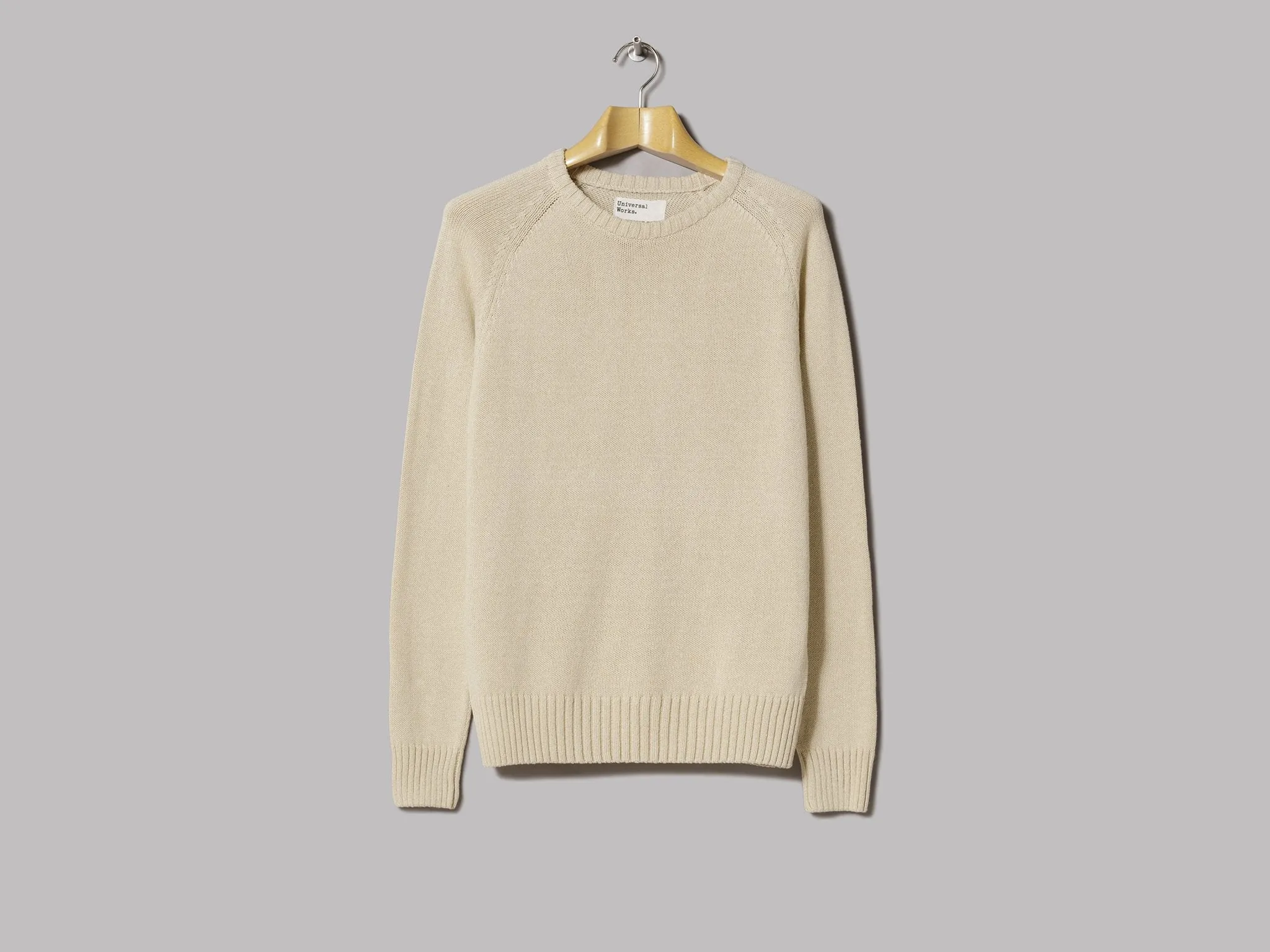 Universal Works Light Crewneck Jumper (Eco Cotton Knit Sand)