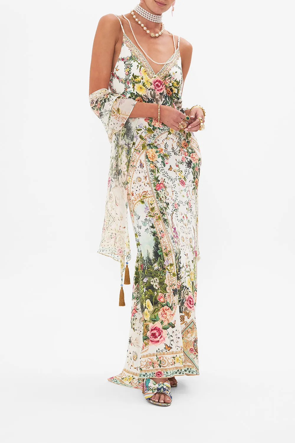 V NECK FULL LENGTH BIAS SLIP DRESS RENAISSANCE ROMANCE