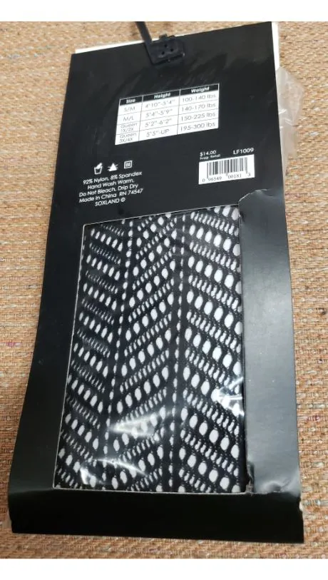 Ximena -- Women's Nylon Fishnet Lace Tights -- Black